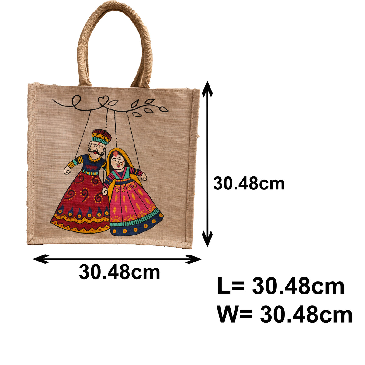 Traditional Jute Lunch Bag | Handmade Indian Folk Art