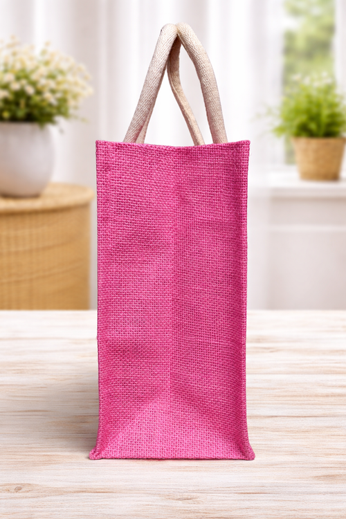 Elegant Pink Jute Tote Bag for Women