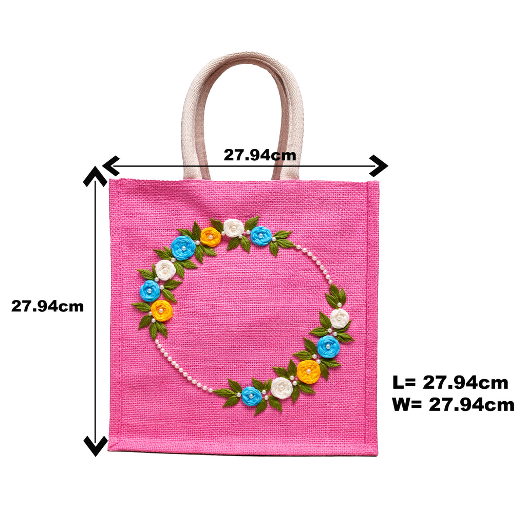 Elegant Pink Jute Tote Bag for Women