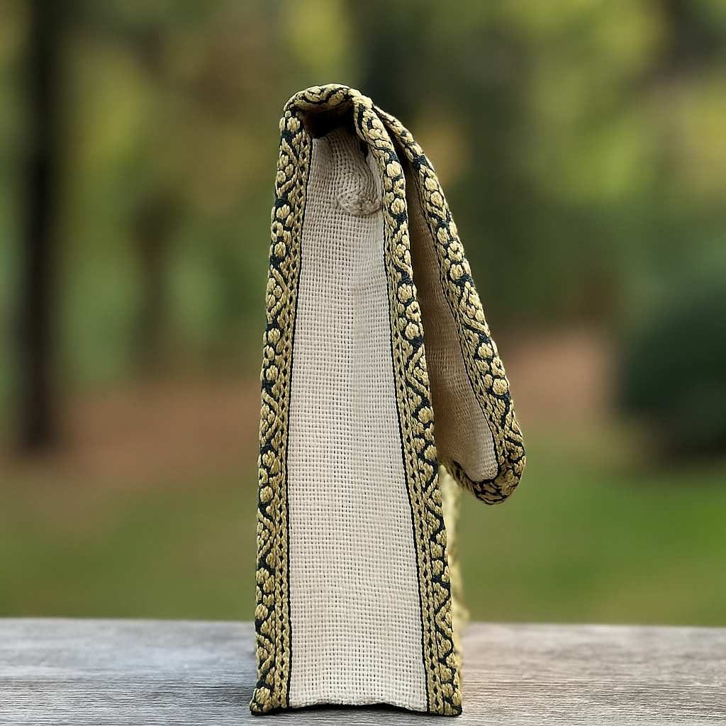 Blossom Nest Jute Mobile Pouch Bag