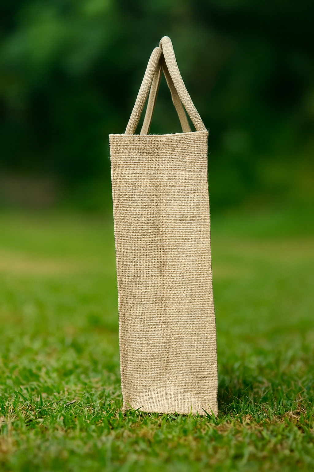 Handcrafted Jute Lunch Bag with Mandala Art and Floral Appliqué