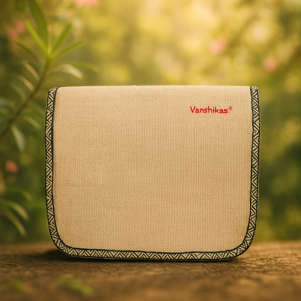 Natural Jute Sling Bag with Pink & Blue Floral Embroidery