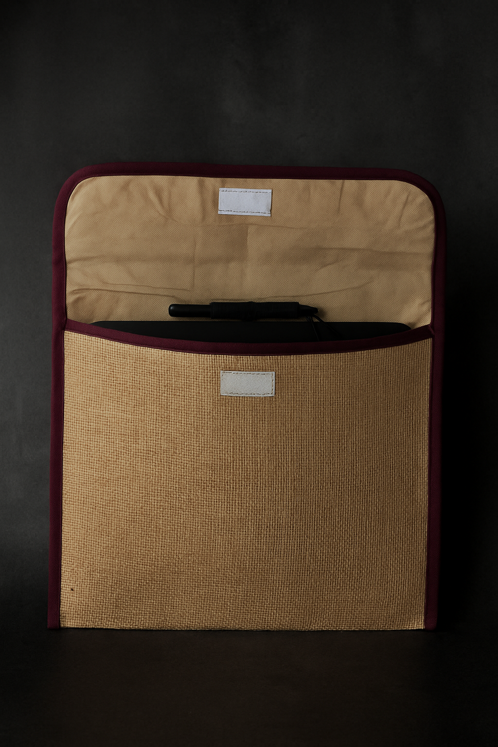 Handcrafted Jute Laptop Sleeve with Blue Mandala Design