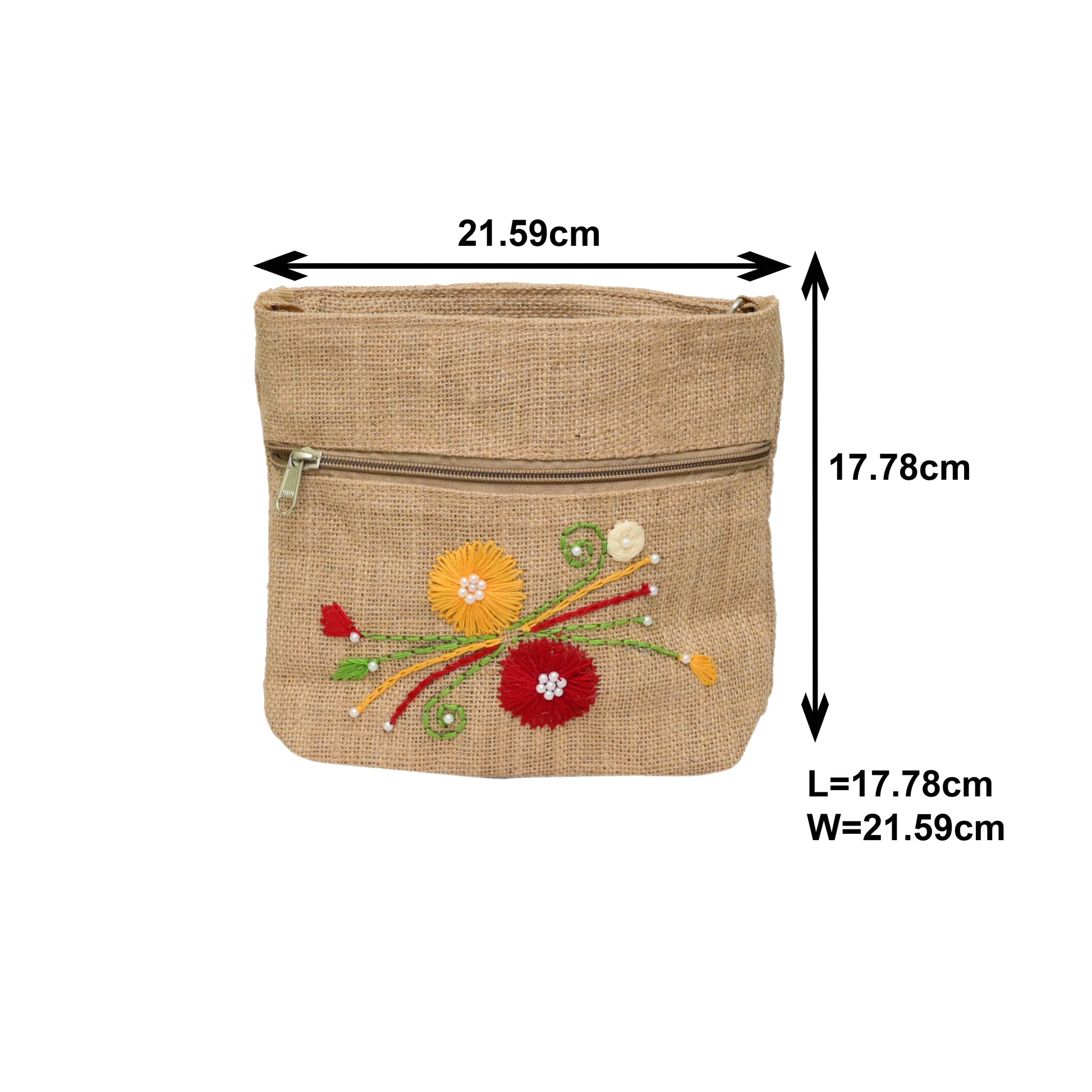 Sunburst Bloom Jute Sling Bag Small