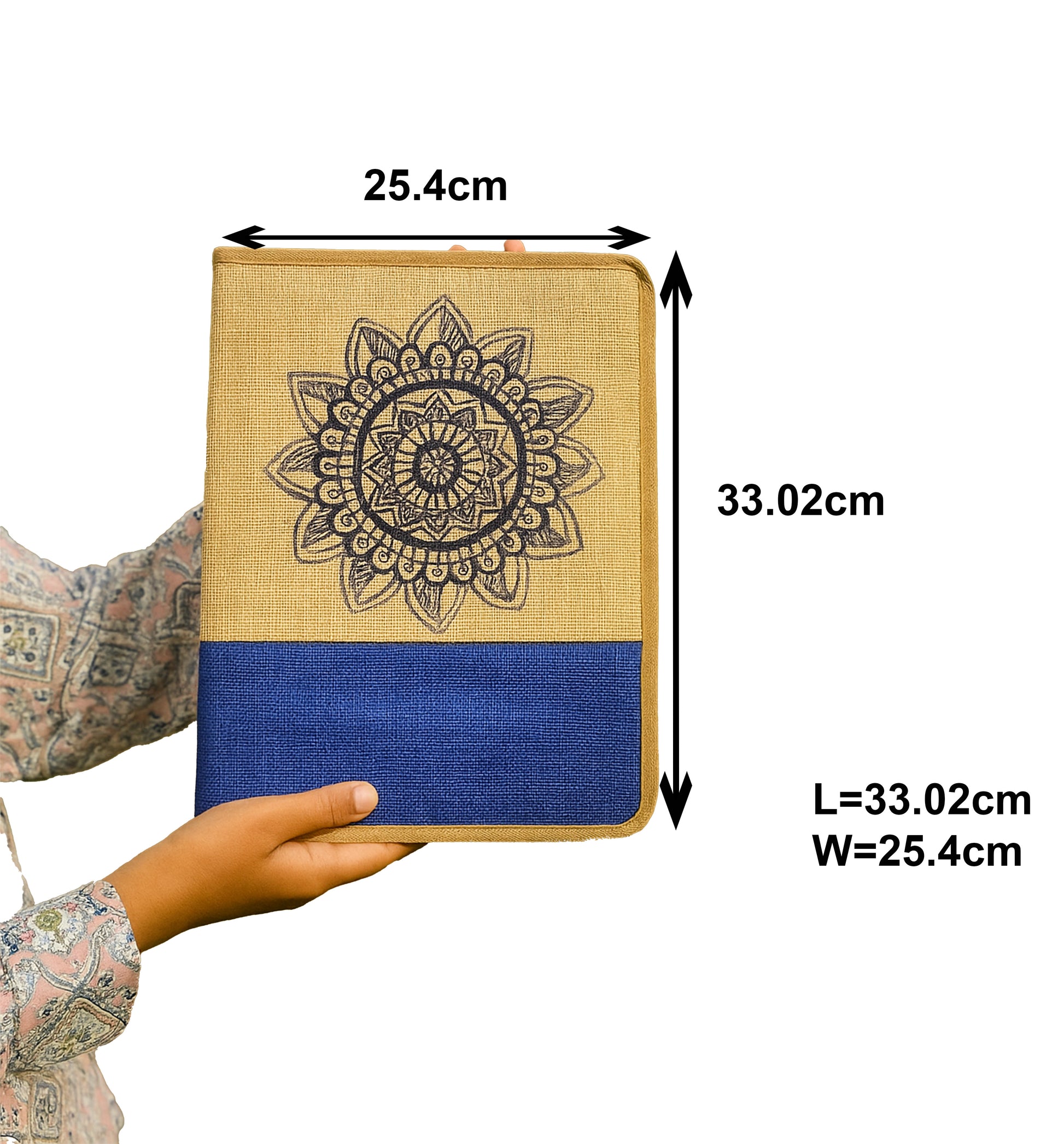 Mandala Charm Jute Envelope Folder