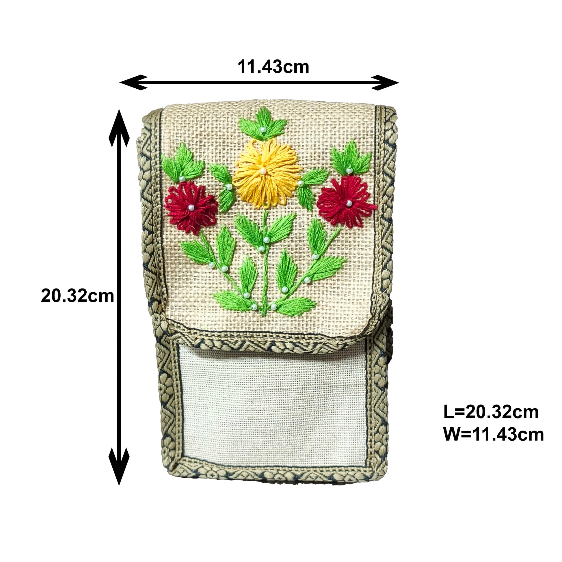 SunBloom Jute Mobile Pouch Bag