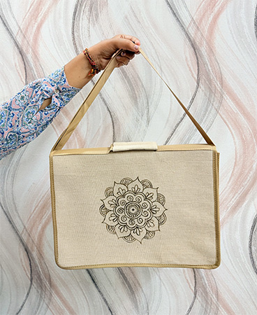 MANDALA ART JUTE LAPTOP BAG